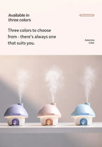 Cute Mushroom House Humidifier with LED Night Light