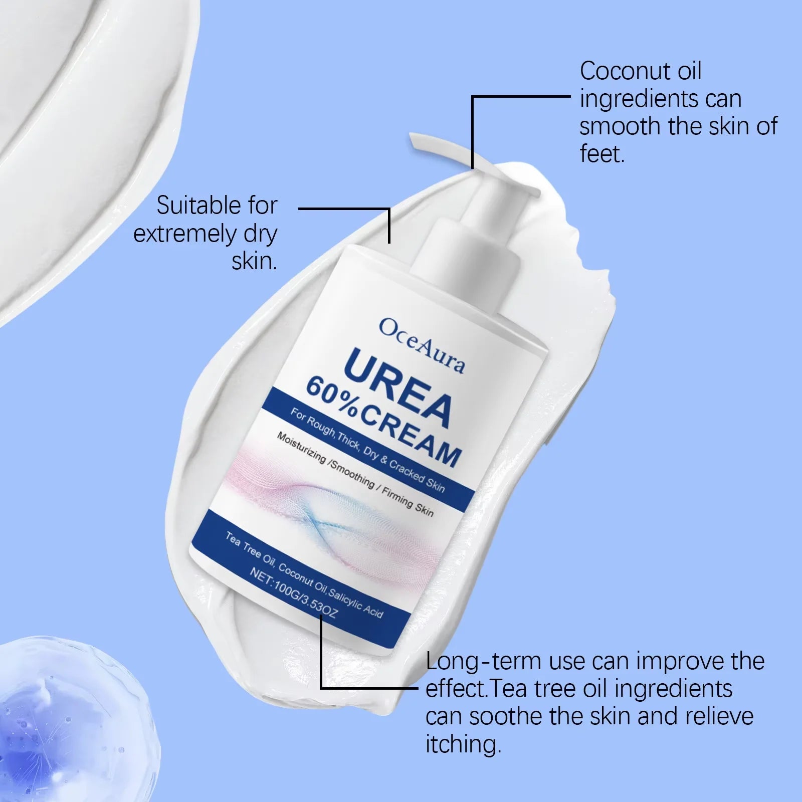 60% Urea Moisturizing Cream for Cracked Heels and Dry Skin - 4