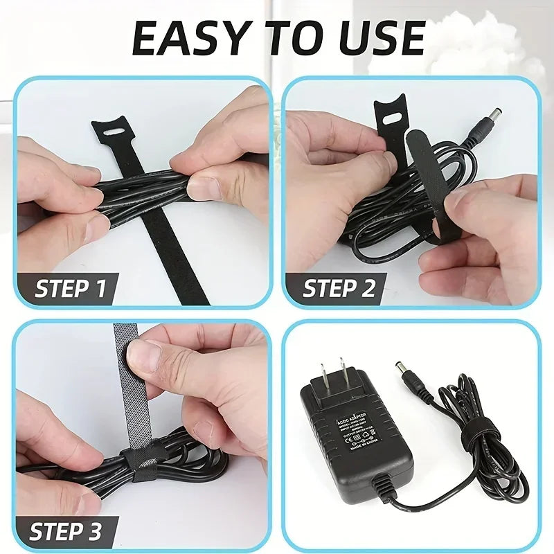 Reusable Nylon Cable Organizer Ties for Cord Management - 5