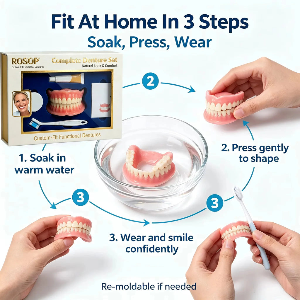 Cosmetic Silicone Fake Teeth Set for Upper and Lower Smile