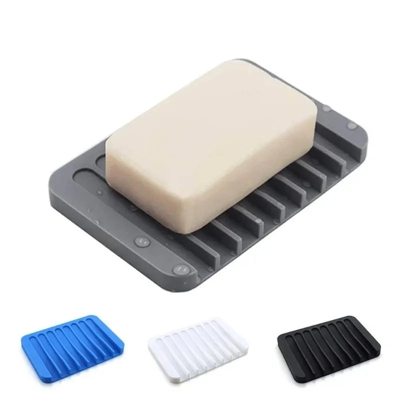 Self-Draining Silicone Soap Dish and Sponge Holder