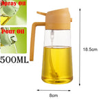 2-in-1 Dual Action Oil Spray and Pour Dispenser for Cooking