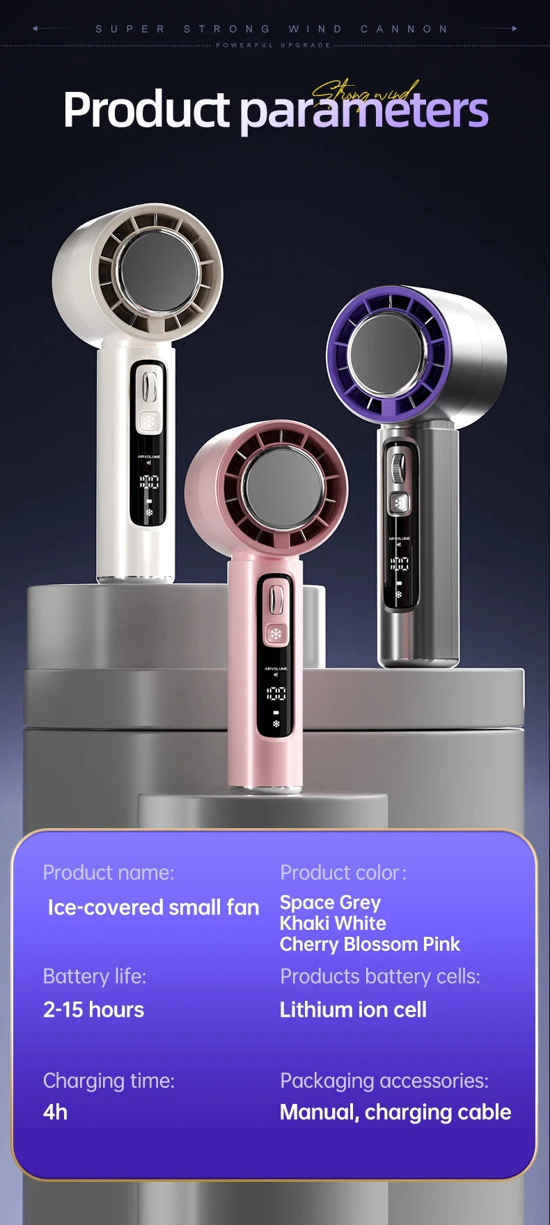 Portable Rechargeable Semiconductor Cooling Handheld Fan
