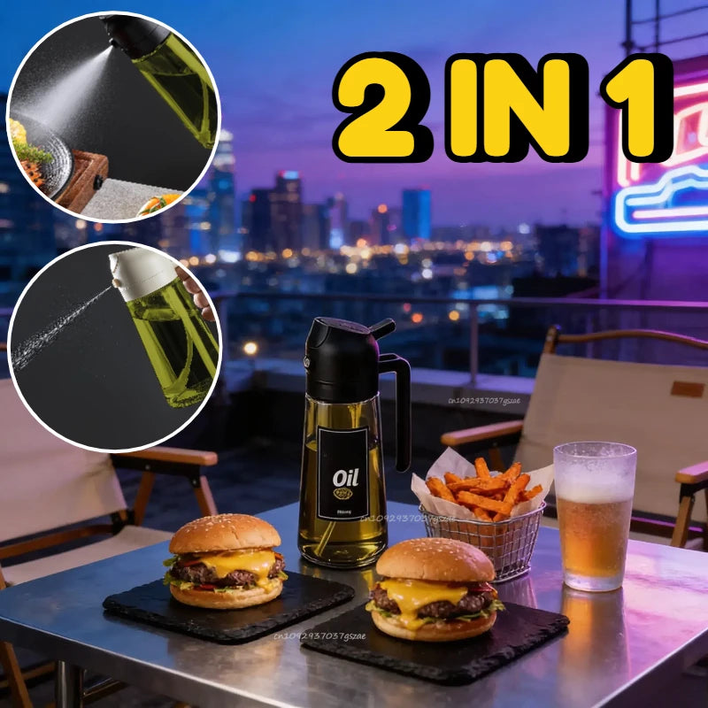 2-in-1 Oil Spray and Pour Dispenser for Cooking