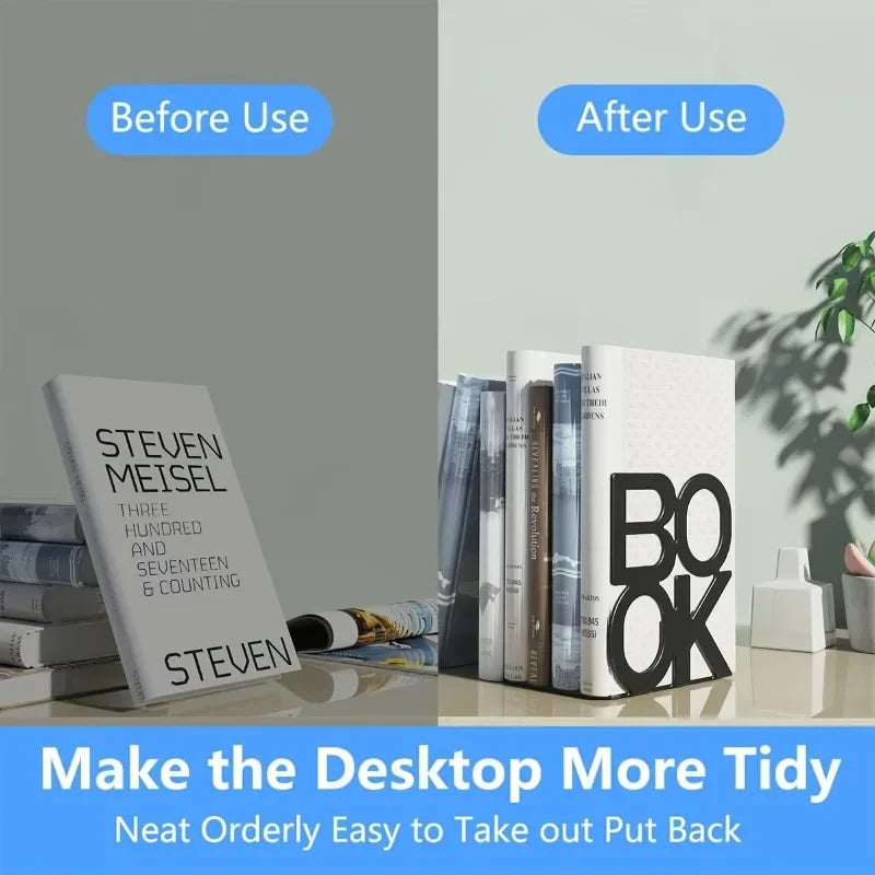 Heavy Duty Metal Bookends for Shelves
