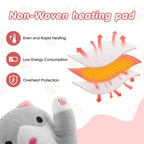 USB Heated Cat Plush Pillow with 5 Heat Settings and Timer
