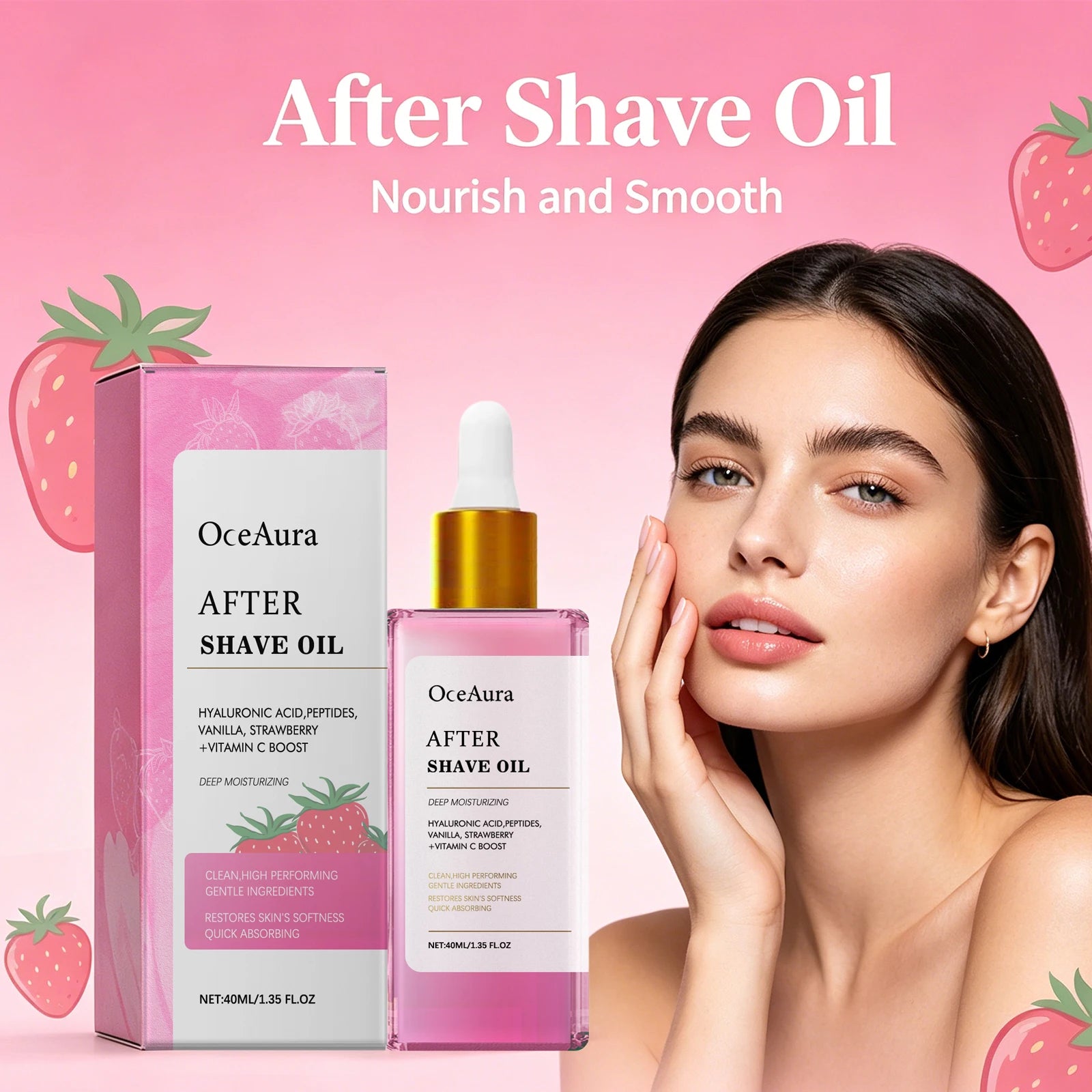Strawberry Scented Soothing After Shave Oil for Hair Removal - 4