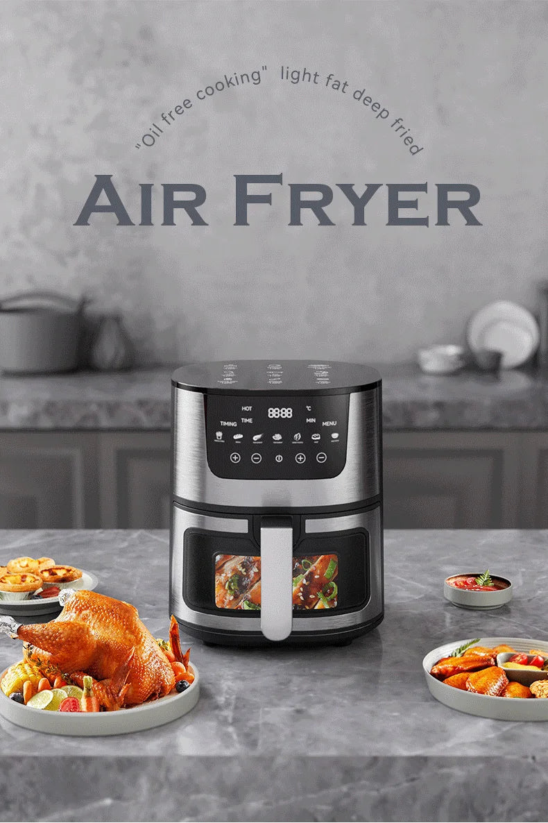 4.5L Stainless Steel Digital Oil-Free Air Fryer