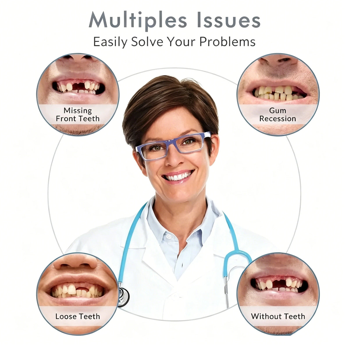 Instant Snap-On Silicone Smile Veneers for Natural Looking Teeth