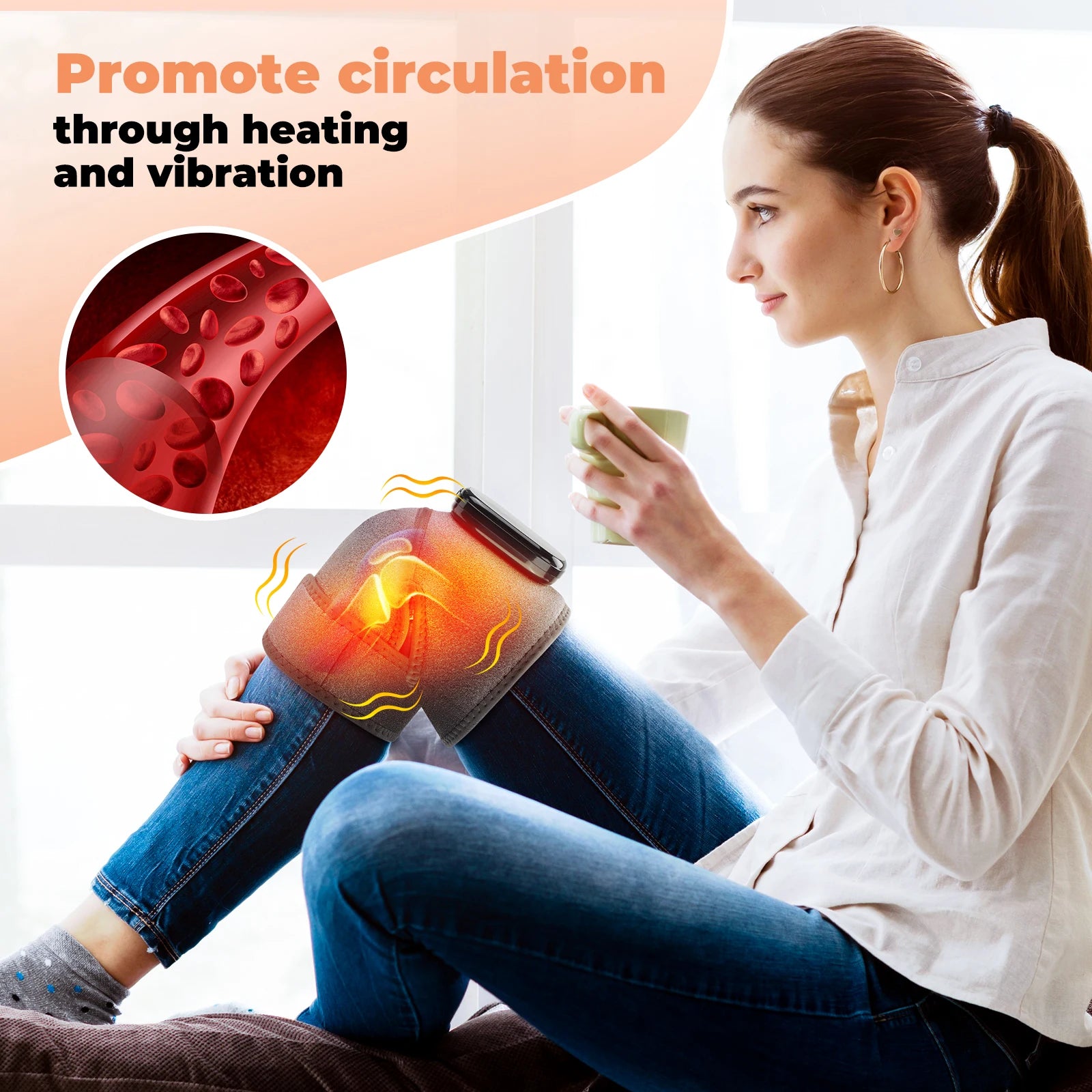 Heated Vibration Knee Massager for Joint Pain Relief - 10