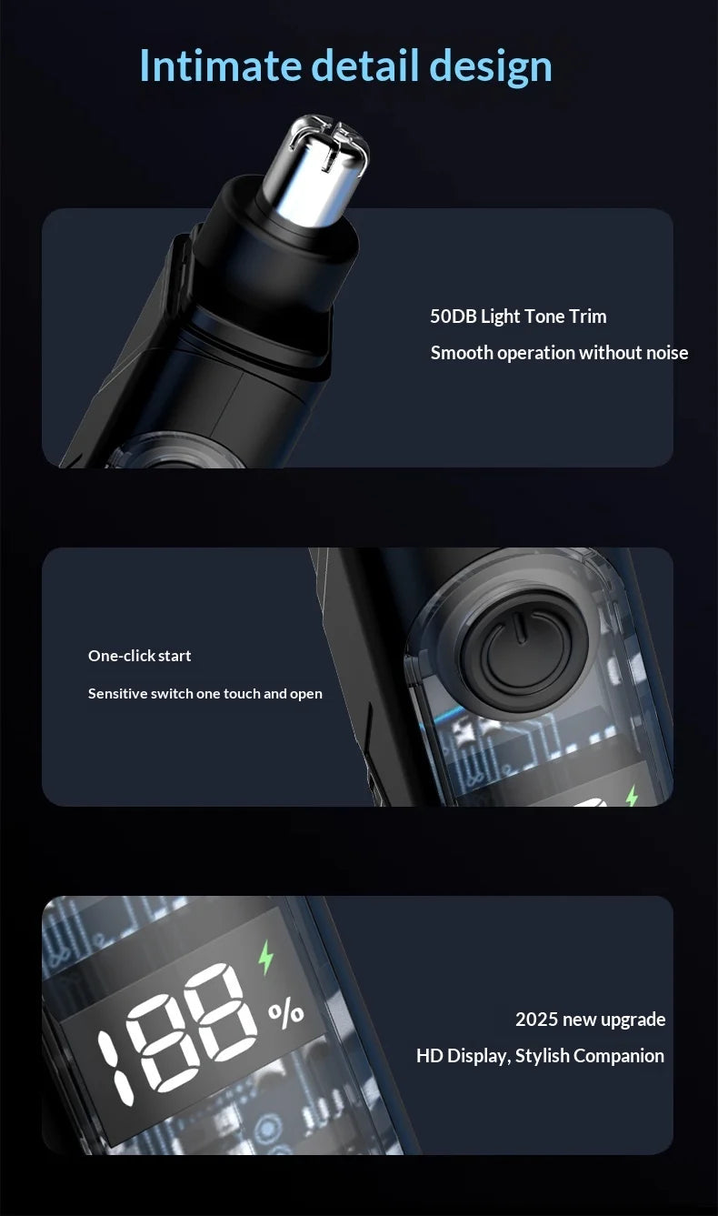 Electric Rechargeable Nose and Ear Hair Trimmer