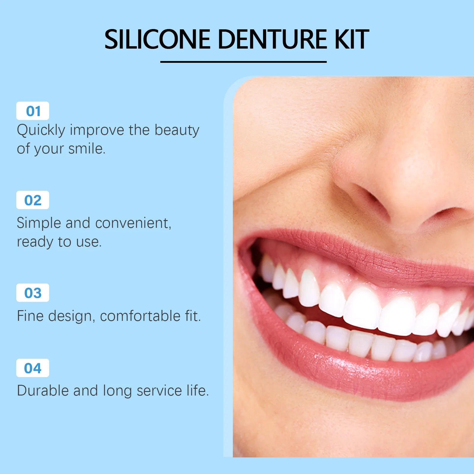 Comfortable Silicone Full Denture Set for Natural Smile Restoration - 5