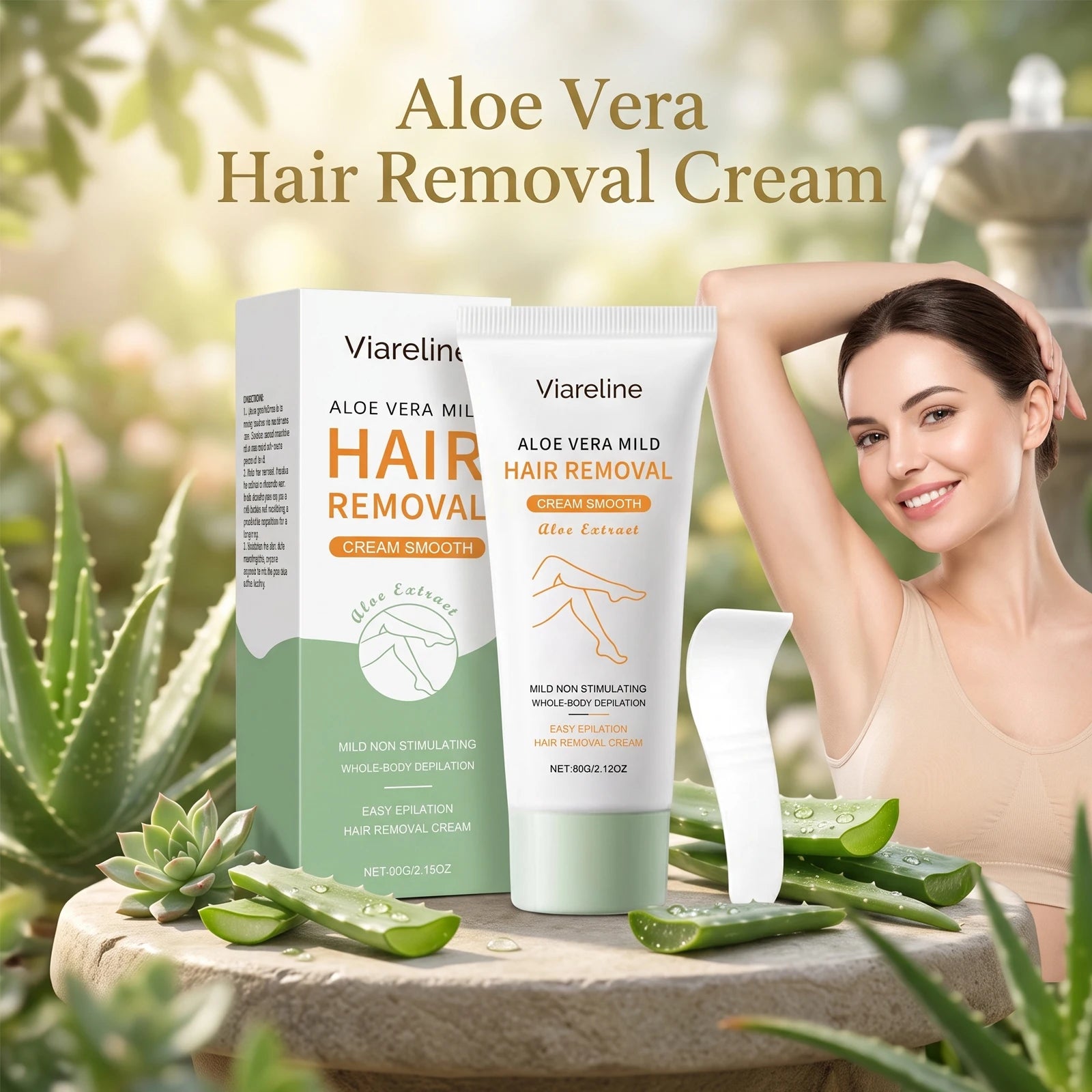Painless Aloe Vera Hair Removal Cream for Whole Body - 1