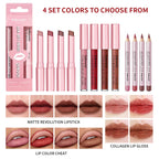 3-Piece Waterproof Matte Lip Makeup Set