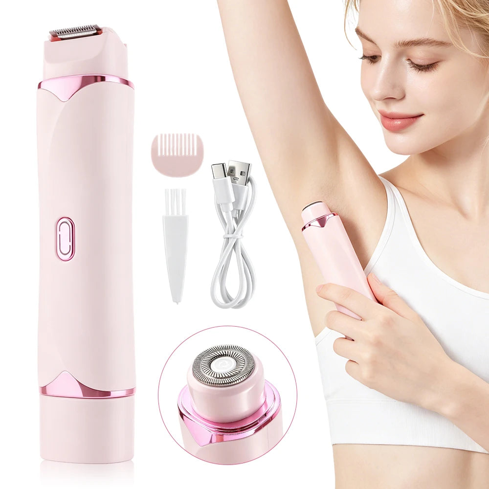 2-in-1 Painless Electric Shaver and Bikini Trimmer for Women