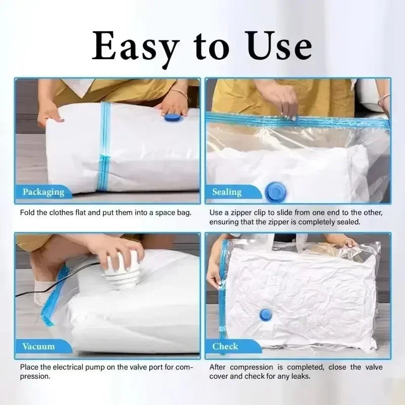 Vacuum Compression Storage Bags for Clothes and Bedding