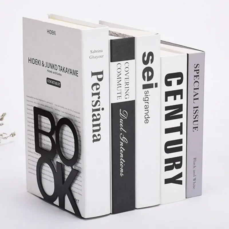 Heavy Duty Metal Bookends for Shelves and Home Decor - 2