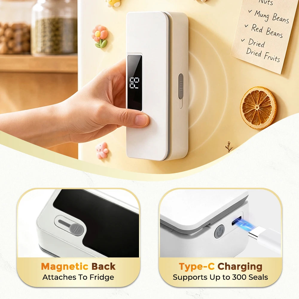 Rechargeable Handheld Mini Bag Sealer with Cutter
