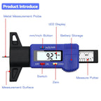 Digital Tire Tread Depth Gauge for Car Safety