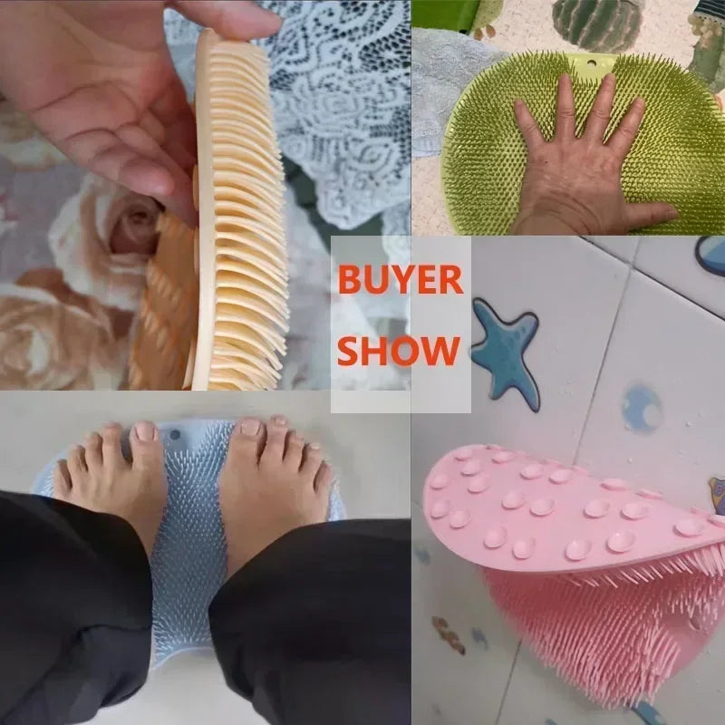 Non-Slip Silicone Shower Foot Scrubber and Massage Mat - 6