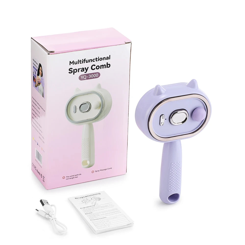 Electric Mist Spray Massage Comb for Hydrating and Detangling Hair - 18