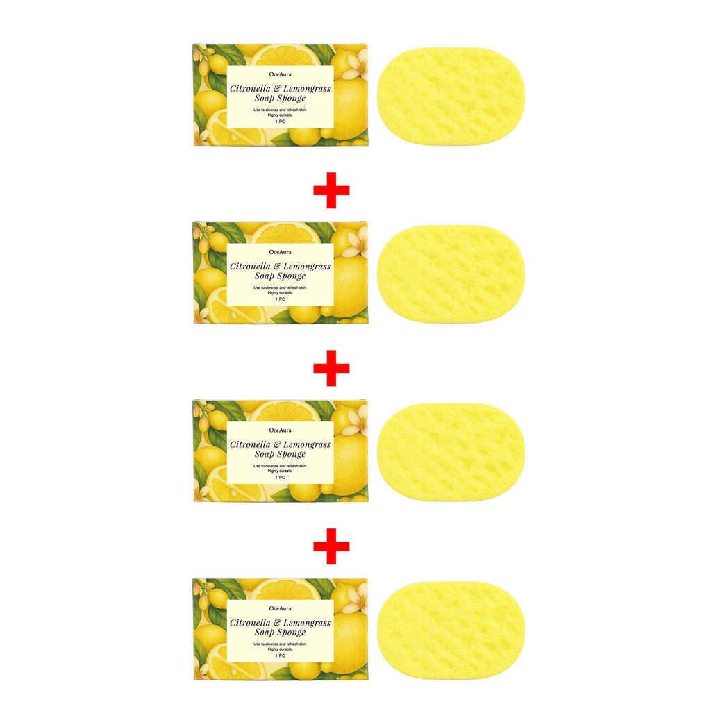 Exfoliating Lemongrass Bath Sponge for Daily Body Cleansing