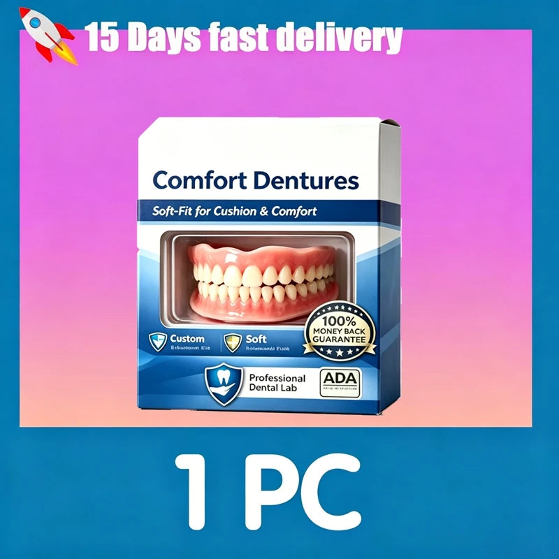 Comfort Fit Silicone Dentures Upper and Lower Set