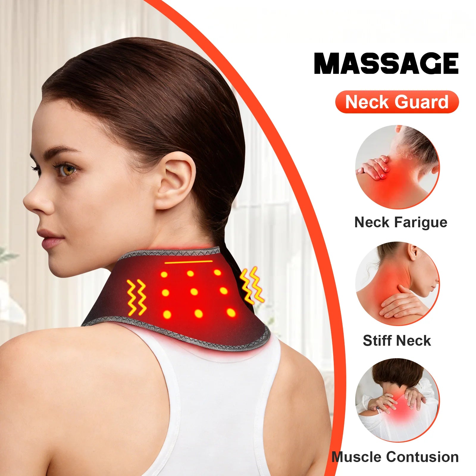 Portable Cordless Neck Massage Wrap with Vibration - 9