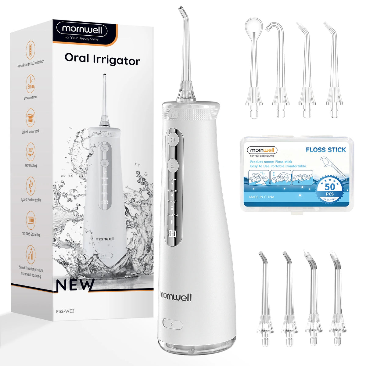 Portable Cordless Water Flosser for Teeth Cleaning
