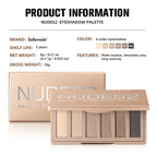 6-Color Matte Eyeshadow Palette with Brush Set