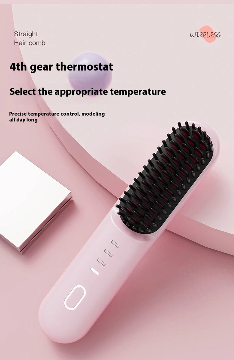 Fast-Heating Cordless Ionic Hair Straightener Brush