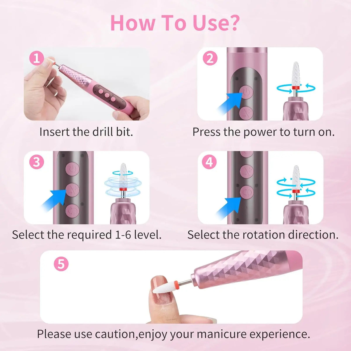 Cordless Electric Nail File and Manicure Drill Kit