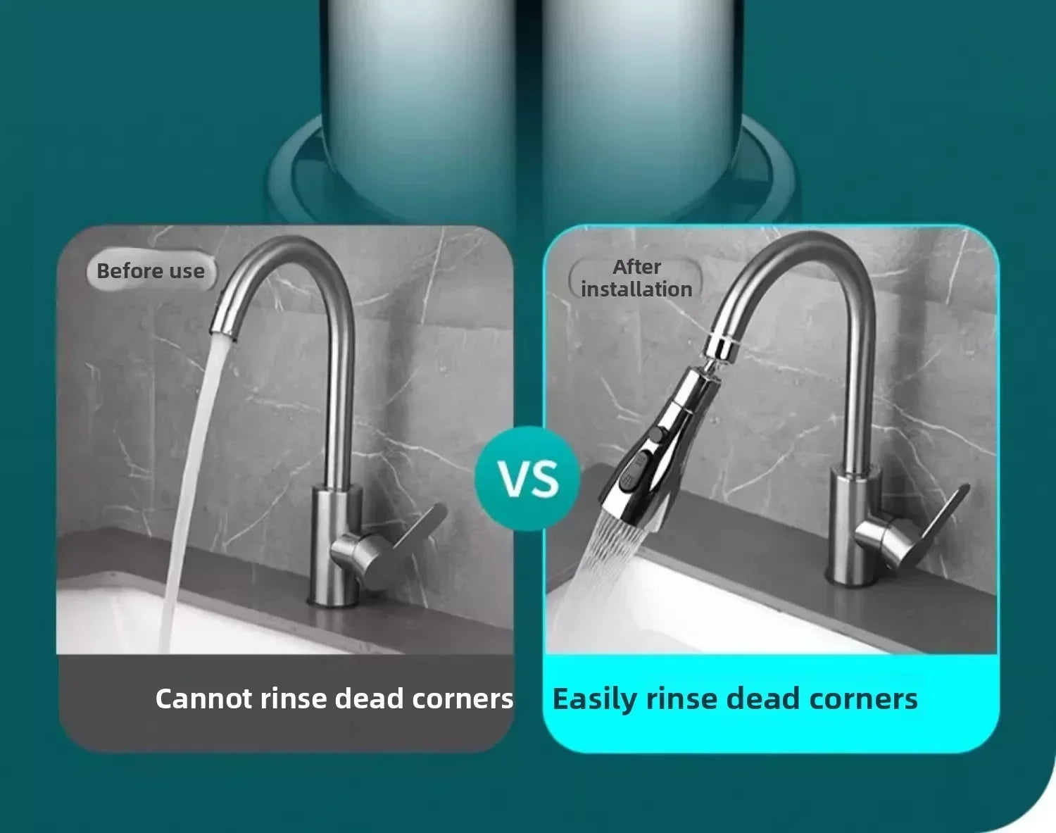 3-Mode Adjustable Kitchen Faucet Sprayer Head - 15