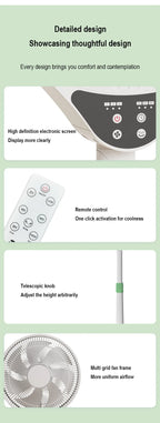 Adjustable Remote Control Stand Floor Fan for Home and Office