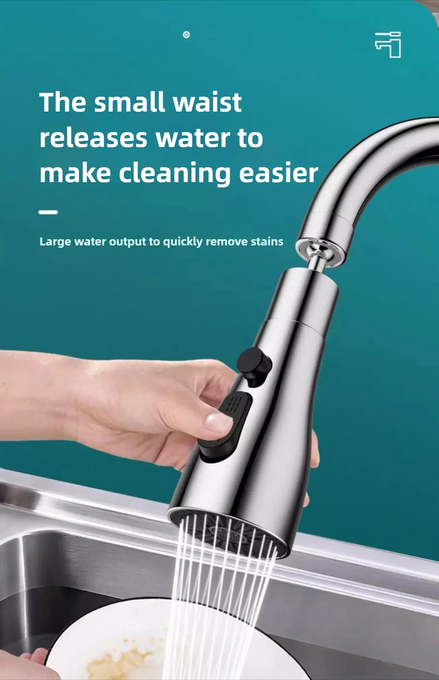 3-Mode Adjustable Kitchen Faucet Sprayer Head - 18