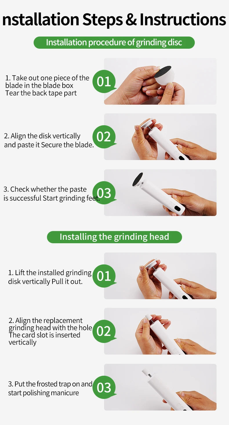 Electric Cordless Foot Callus Remover with 6 Speed Settings - 18