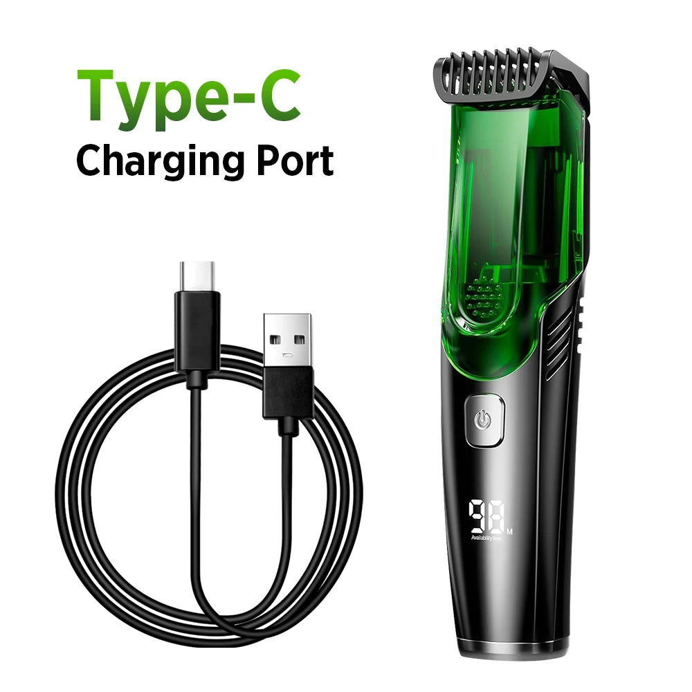 Cordless Vacuum Beard Trimmer for Men