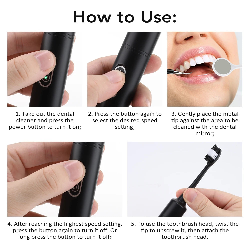 Electric Sonic Teeth Cleaner and Plaque Remover - 13