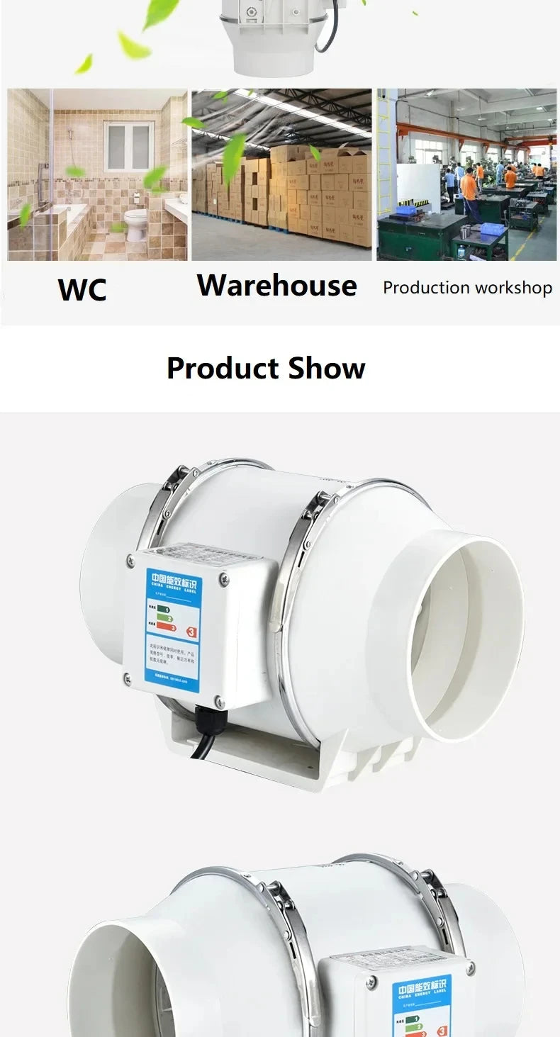 Inline Duct Ventilation Exhaust Fan for Home and Office - 15