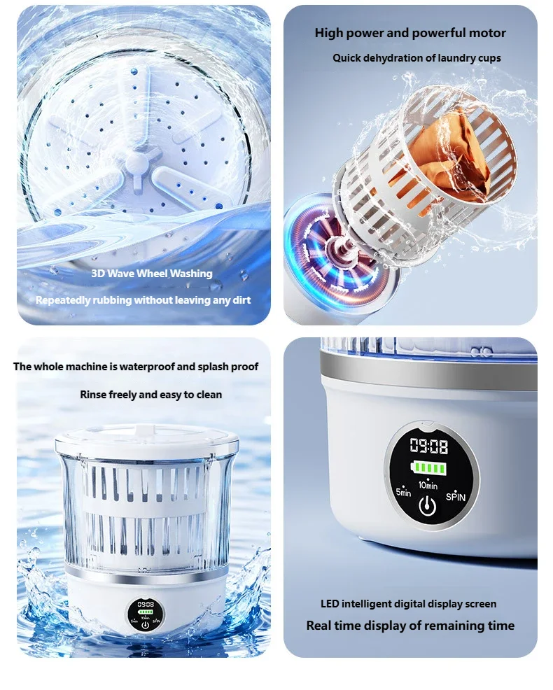 Portable Mini Washing Machine for Underwear and Socks - 10