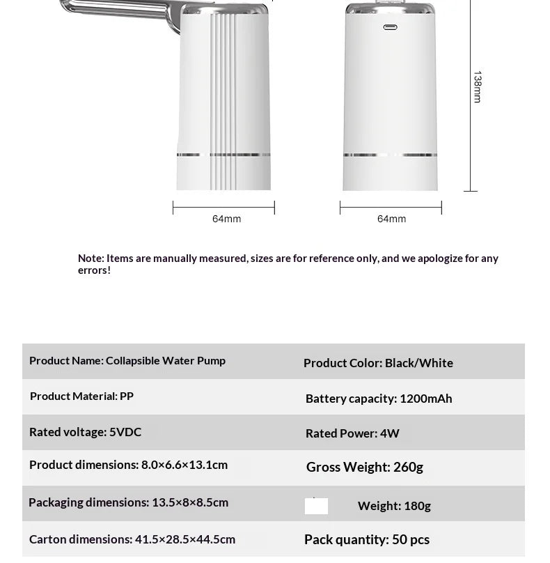 Portable Electric Folding Water Dispenser Pump - 18
