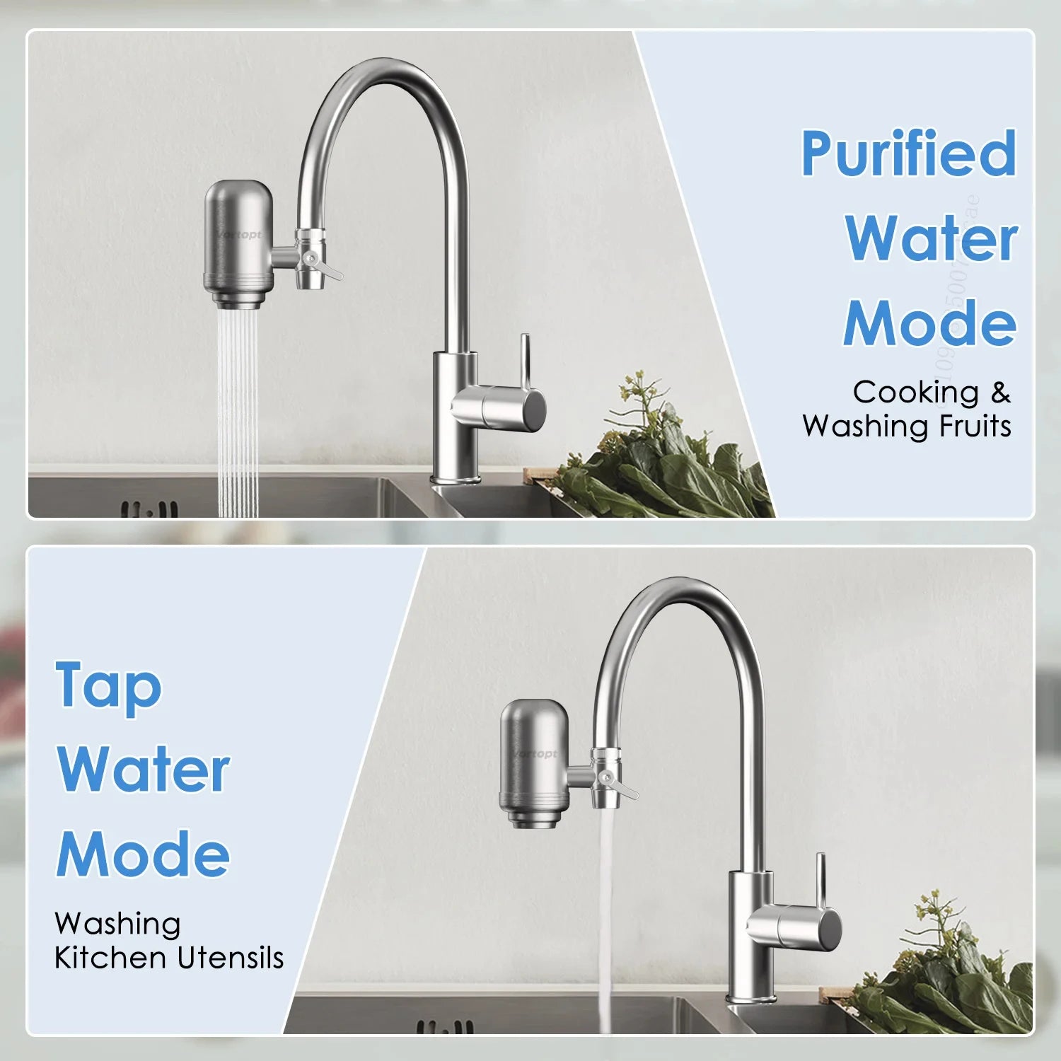 Stainless Steel Faucet Water Filter Purifier System - 3