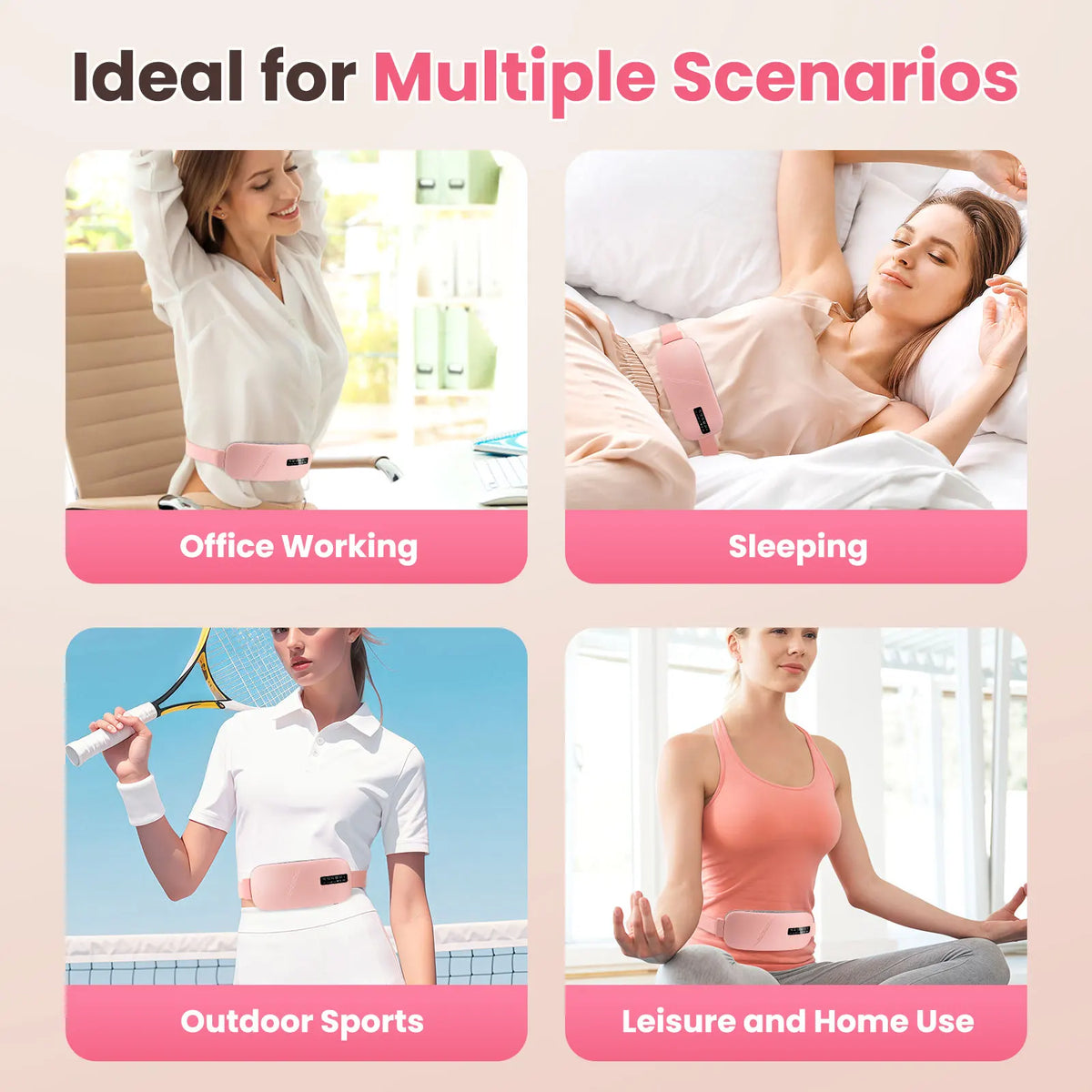 Cordless Menstrual Heating Pad with Vibration Massage