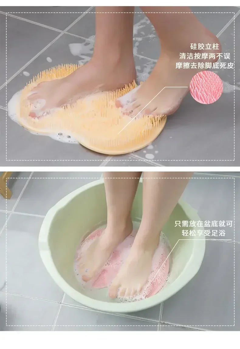 Non-Slip Silicone Shower Foot Scrubber and Massage Mat - 20