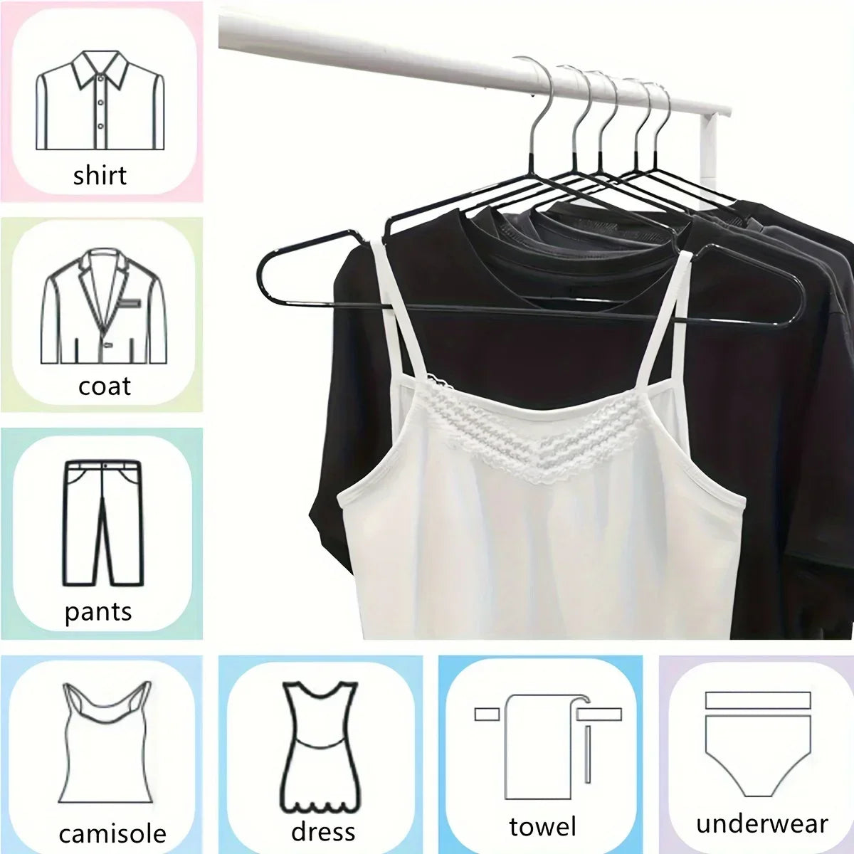 Heavy Duty Non-Slip Stainless Steel Clothing Hangers