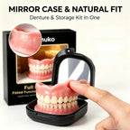 Comfortable Snap-On Dentures with Mirror Storage Case