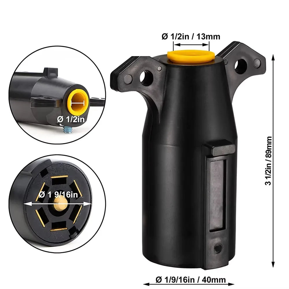 7-Way Trailer Blade Plug Connector for RV and Towing - 6