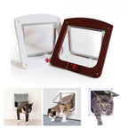 4-Way Locking Cat Flap Door for Small Pets