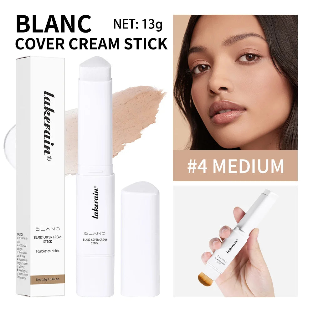 Full Coverage Cream Foundation Stick with Built-in Blending Brush