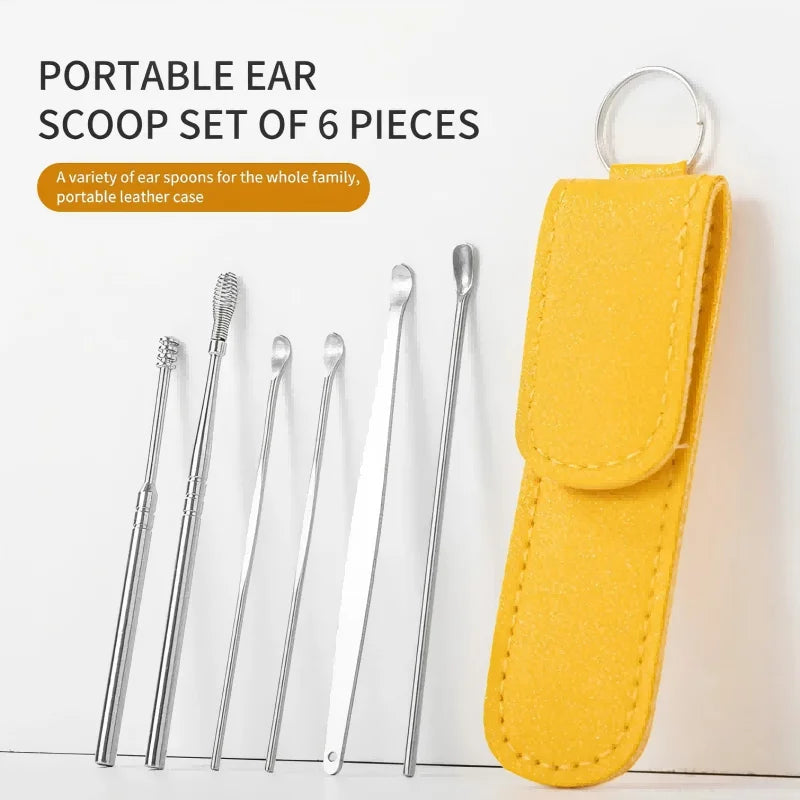 Stainless Steel Ear Wax Removal Tool Kit with Travel Case - 1